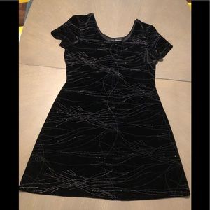 black velvet & metallic silver galaxy dress vintag